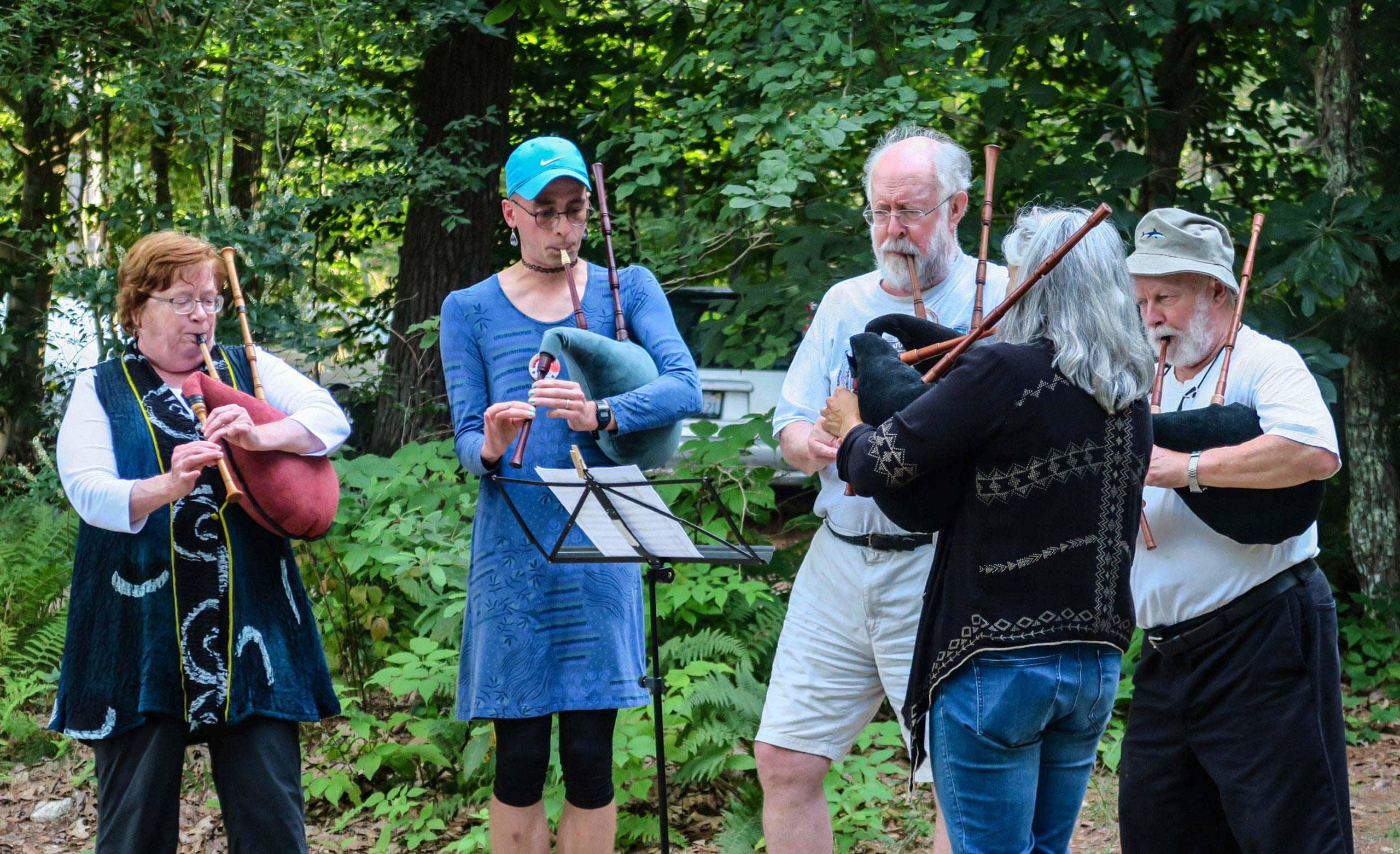 A bagpipe workshop at Early Music Week