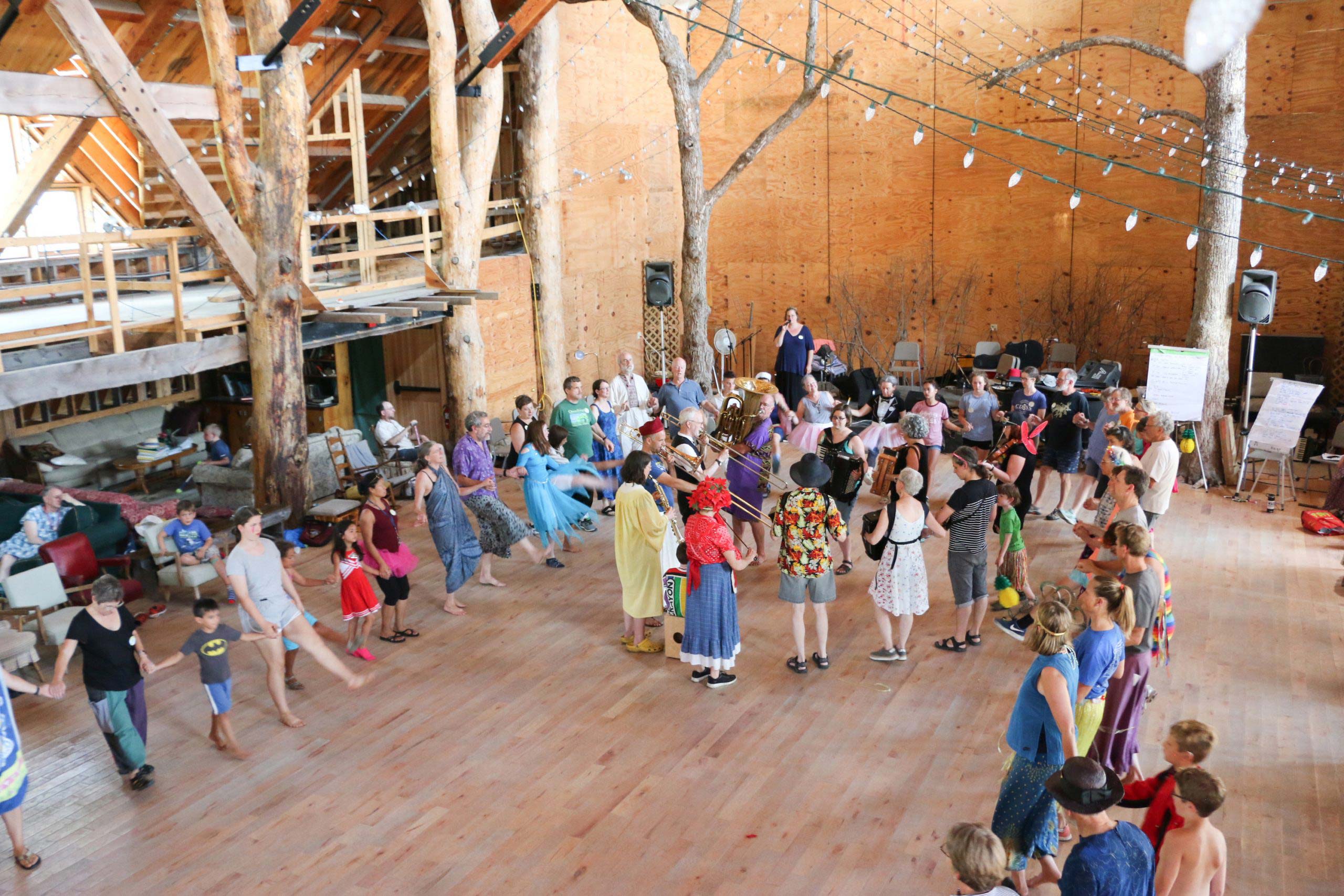 Musicians and dancers in the hall at Ogontz